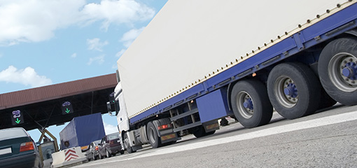 Lorries at a toll