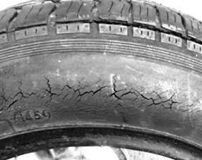 Cracked tyre