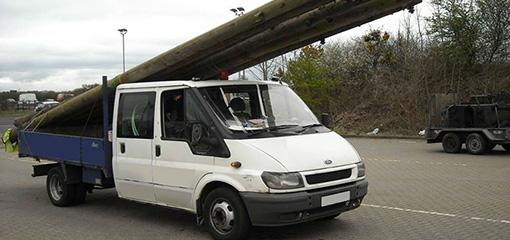 Van with an insecure load