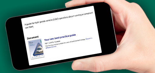 Smart phone downloading guides from GOV.UK