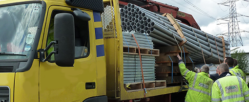 VOSA inspection of a shifted load on a lorry