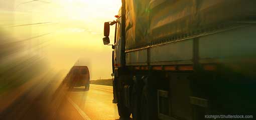 Truck on a road