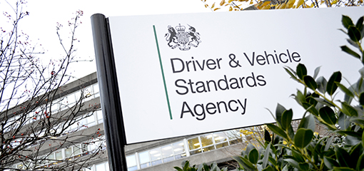 Driver and Vehicle Standards Agency sign out office building