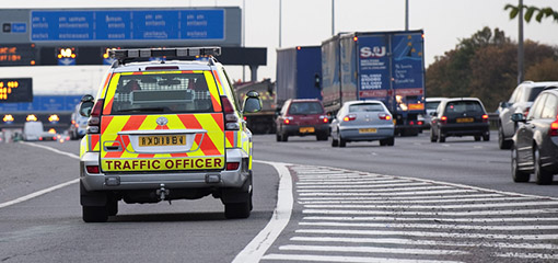 Highways Agency vehicle on the motorway