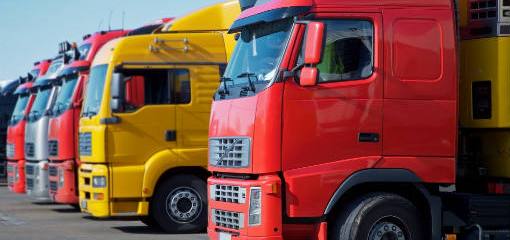 A row of lorries