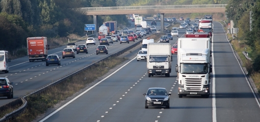 Vehicles on a motorway