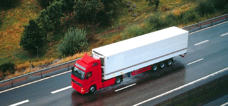 Lorry on a road