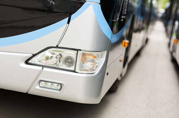 Headlamp on a bus