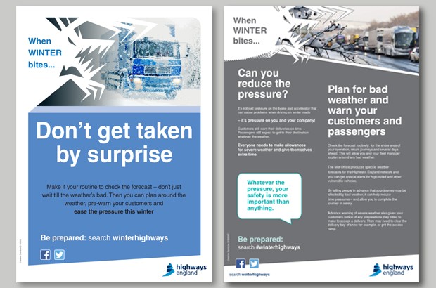 Two of the posters available from Highways England