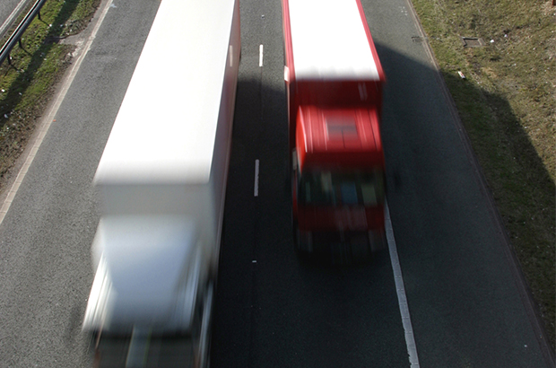 Two lorries on a motorway
