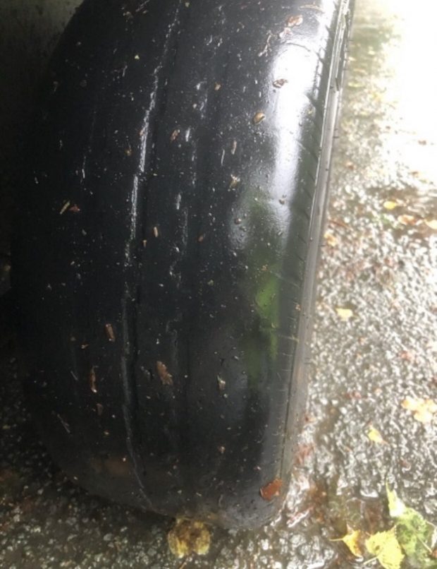 a bald tyre found by DVSA enforcment