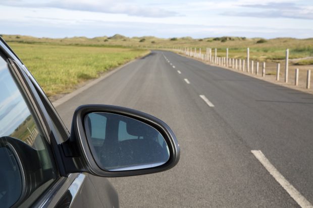 Car on an empty country road