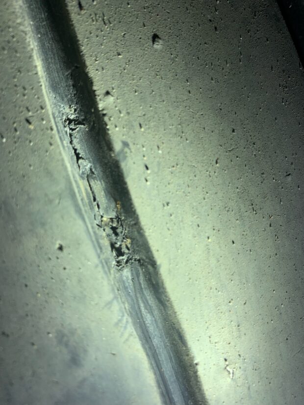 split in recut tyre