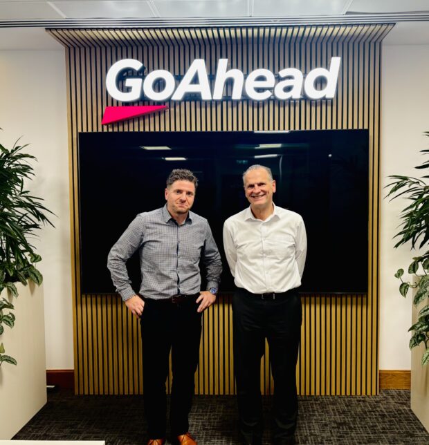 Rich Hennessy DVSA director and Martin Dean Go-Ahead bus group